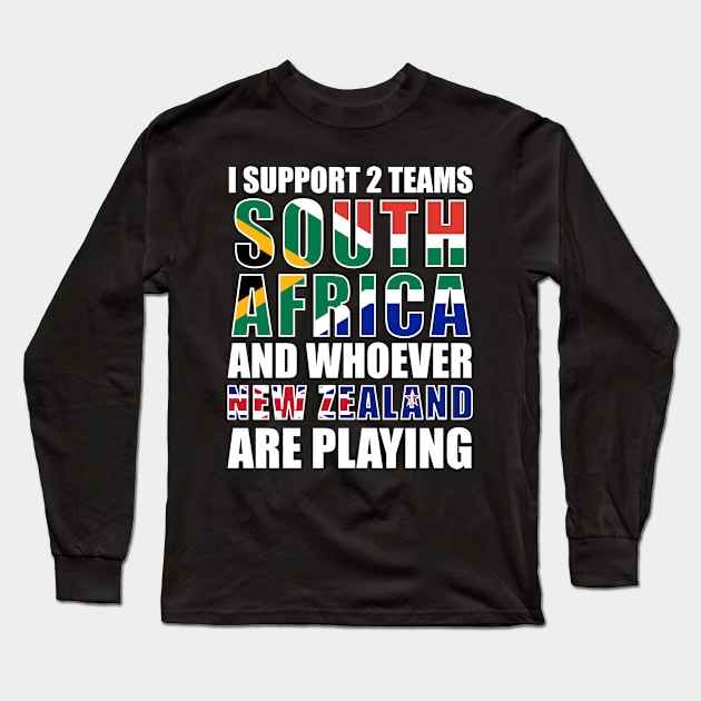 South Africa Sports Supporter New Zealand Joke Funny Long Sleeve T-Shirt by BraaiNinja